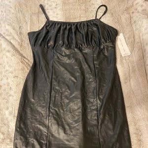 All black leather dress